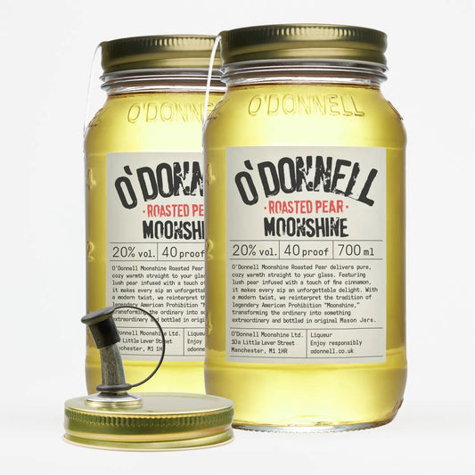 O’Donnell Moonshine Roasted Pear 20% vol. – set van 2 × 700ml Mason Jars