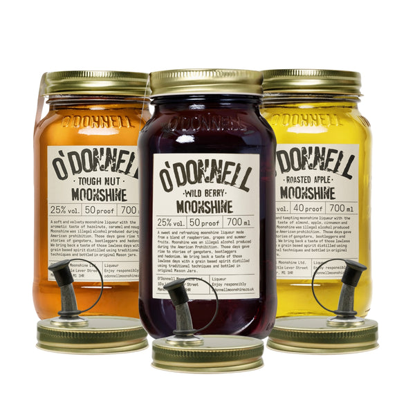Set groot (3x700 ml + 3xSchenkdeksel) | O'Donnell Moonshine – O