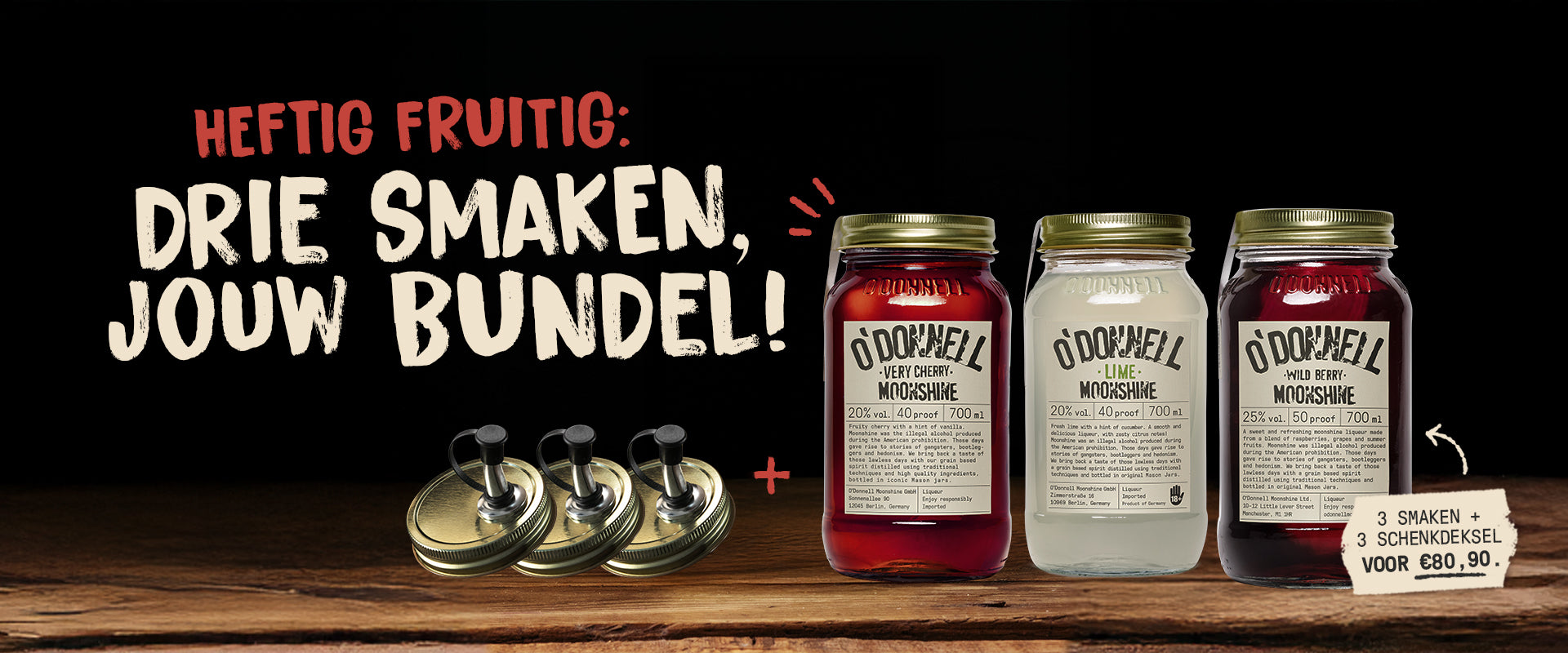 Heftig Fruitig: Drie Smaken, Jouw Bundel! 3 Smaken + 3 schendeksel €80.90