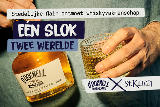 blueberry moonshine met isngle malt. een slok twee werelden