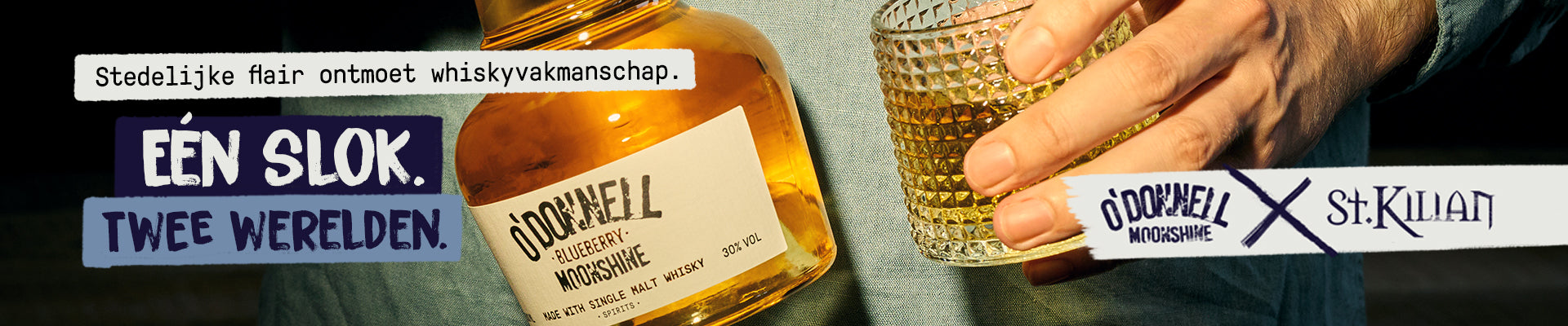 blueberry moonshine met isngle malt. een slok twee werelden