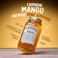 Een pot met de titel ‘Mango Liquor’ en USP's rondom geschreven met een koptekst.