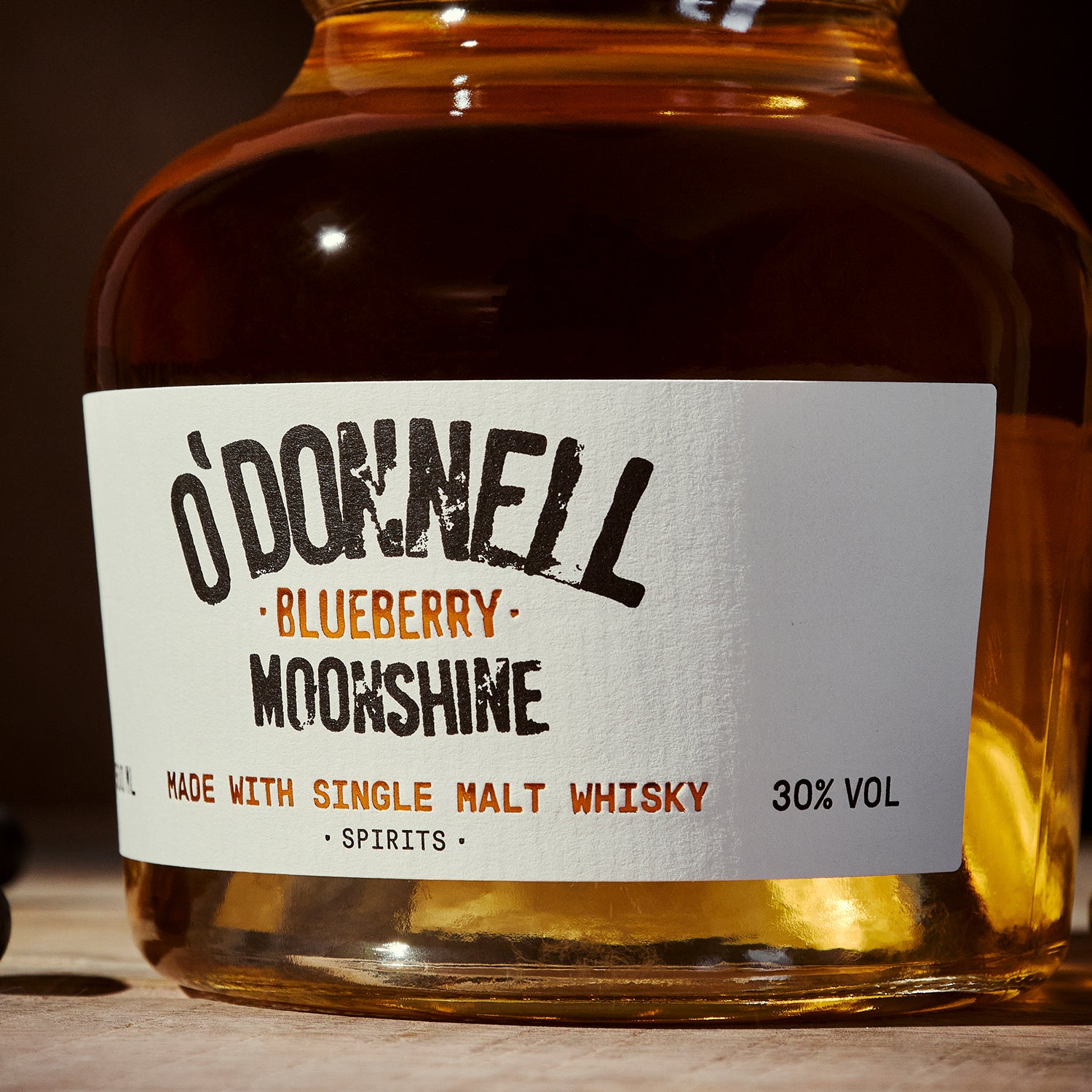 Close-up van het whiskylabel
