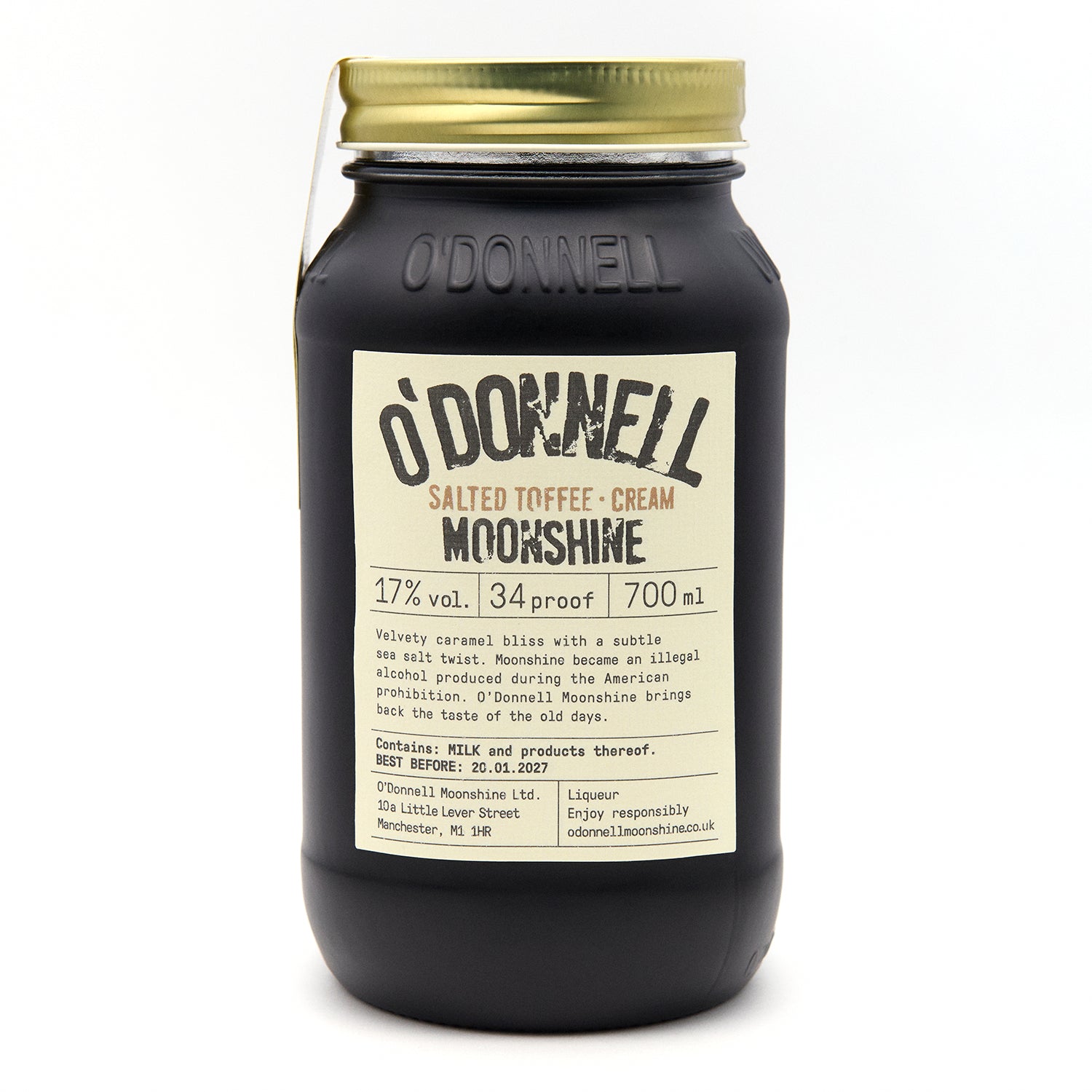 O'Donnell Salted Toffee Cream 700ml Maneschijn op een witte achtergrond
